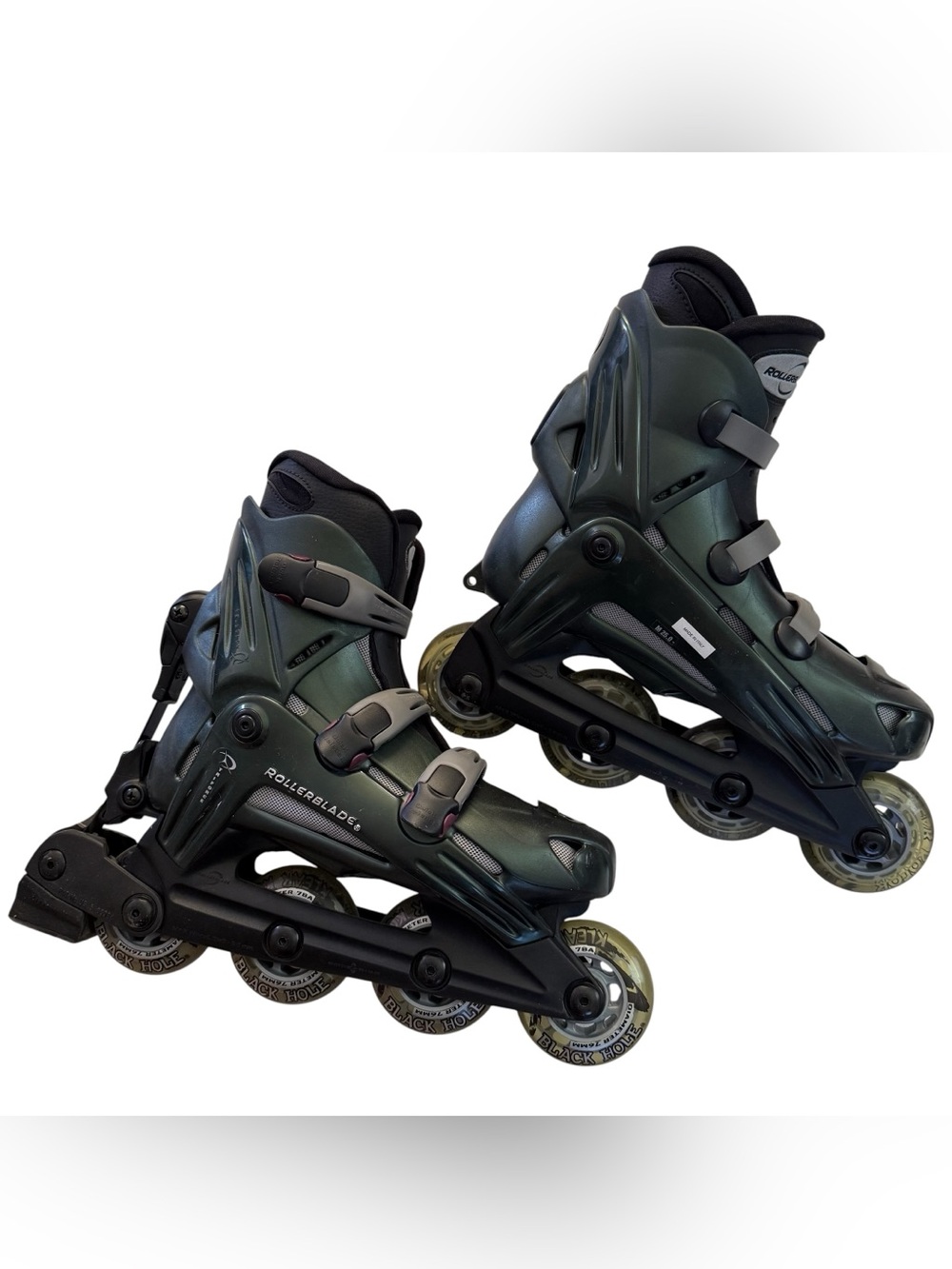 Vintage Rollerblades Triforce Viablade  Hwy 7 Black Hole Klear Kolor Italy sz 8